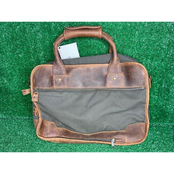 Bob Timberlake Briefcase/Messenger Bag Leather & Canvas - Picture 3 of 8